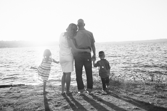 family photograph on the beach